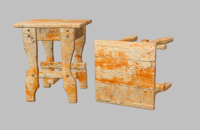 dirty chair 3D Model .c4d .max .obj .3ds .fbx .stl .blend 