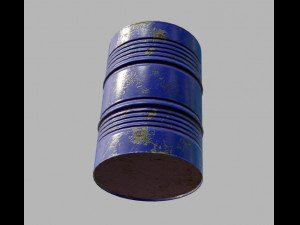 metal blue rusty barrel Modelo 3D