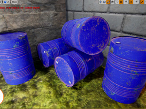metal blue rusty barrel Modelo 3D