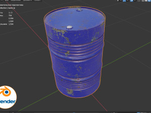 metal blue rusty barrel Modelo 3D