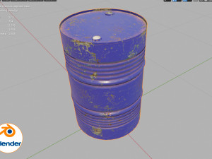 metal blue rusty barrel Modelo 3D