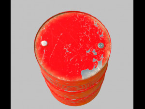 metal red barrel Modello 3D