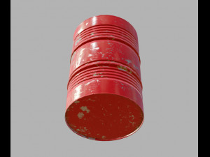 metal red barrel Modello 3D