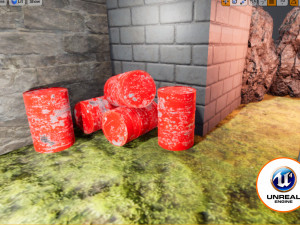 metal red barrel Modello 3D