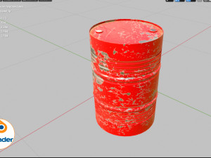metal red barrel Modello 3D