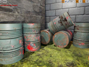 더러운 금속 배럴 3D 모델