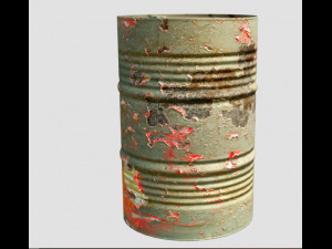 dirty metal barrel Modelo 3D