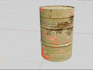 dirty metal barrel 3D Model