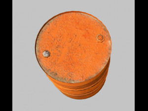 rusty metal barrel red 3D Model