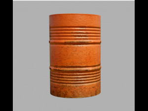 rusty metal barrel red 3D Model
