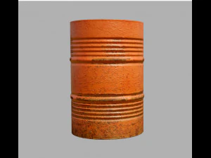 rusty metal barrel red 3D Model