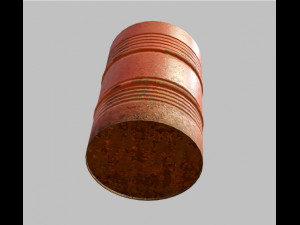 rusty metal barrel red 3D Model