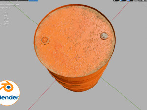 rusty metal barrel red 3D Model