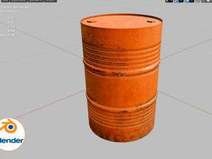 rusty metal barrel red 3D Model