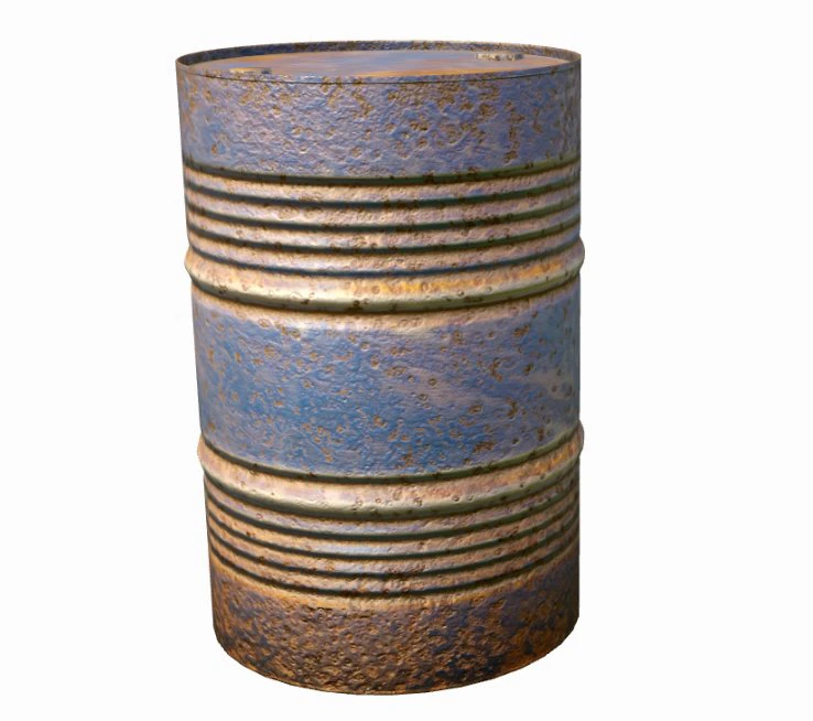 rusty metal barrel blue 3D Model .c4d .max .obj .3ds .fbx .stl .blend 