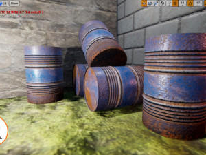 rusty metal barrel blue 3D Model