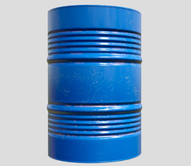 barrel metal blue Model 3D .c4d .max .obj .3ds .fbx .stl .blend 