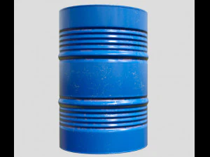 beczka metalowa niebieska Model 3D