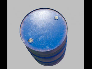 barrel metal blue 3D Model