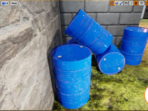 barrel metal blue 3D Model