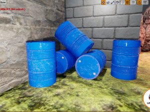 barrel metal blue Model 3D