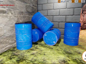 barrel metal blue 3D Model