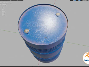 barrel metal blue 3D Model