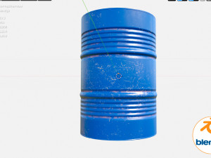 barrel metal blue Model 3D