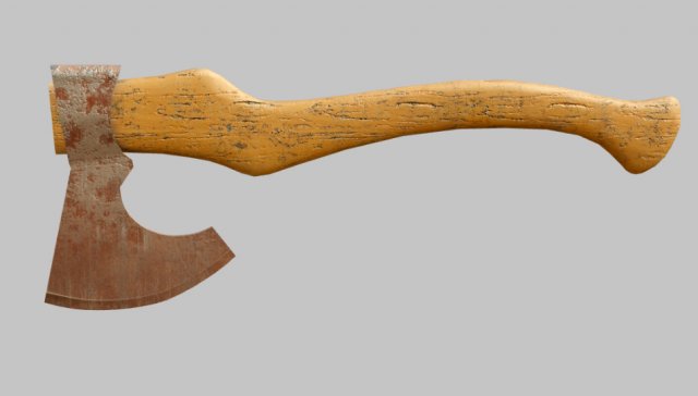 axe rusty Model 3D .c4d .max .obj .3ds .fbx .stl .blend 