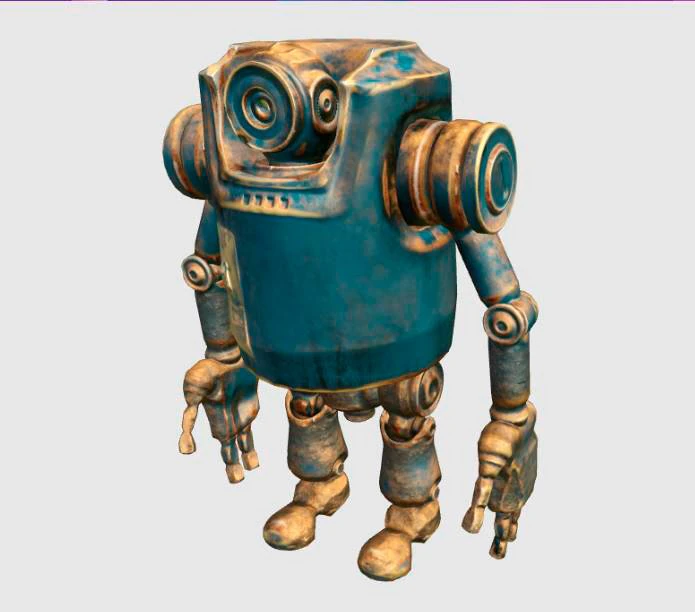 dirty robot 3D Model .c4d .max .obj .3ds .fbx .stl .blend 