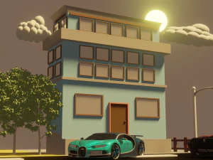laag poly gebouw 3D Model