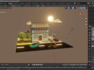 low poly building 3D Model