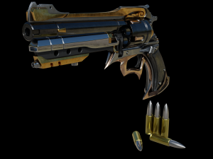 revolver in the style of rpg 3D 모델
