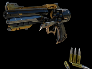 revolver in the style of rpg 3D 모델
