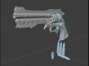 revolver in the style of rpg 3D 모델
