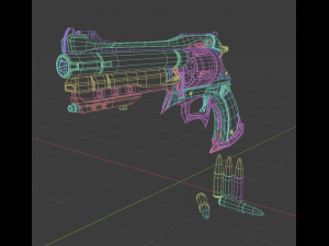 revolver in the style of rpg 3D 모델