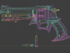 revolver in the style of rpg 3D 모델