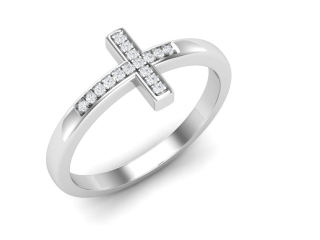 cross diamond jewelry ring for woman 3d print model Modelo de Impressão 3D .c4d .max .obj .3ds .fbx .stl .blend 