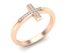 cross diamond jewelry ring for woman 3d print model Modelo de Impressão 3D