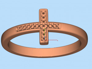 cross diamond jewelry ring for woman 3d print model Modelo de Impressão 3D
