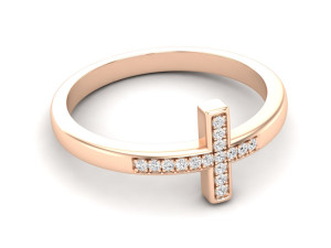 cross diamond jewelry ring for woman 3d print model Modelo de Impressão 3D