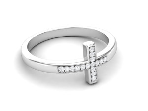 cross diamond jewelry ring for woman 3d print model Modelo de Impressão 3D