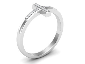 cross diamond jewelry ring for woman 3d print model Modelo de Impressão 3D