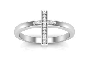 cross diamond jewelry ring for woman 3D Print Model