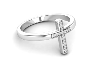 cross diamond jewelry ring for woman 3D Print Model