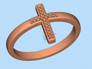 cross diamond jewelry ring for woman 3D Print Model