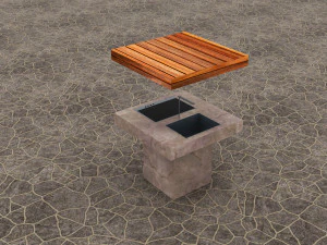 야외 주방 3D 모델