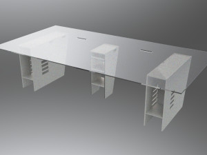 desk with two workstations Modello 3D