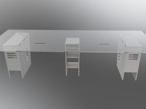 desk with two workstations Modello 3D