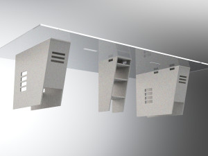 desk with two workstations Modello 3D